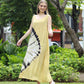 Light Yellow Summer Dress Tie Dye