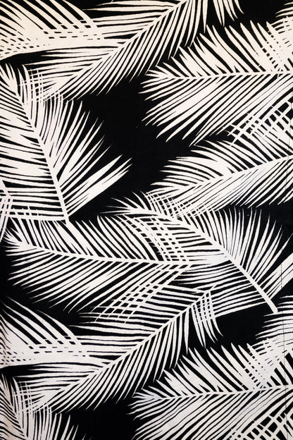 black with white fern pattern swatch