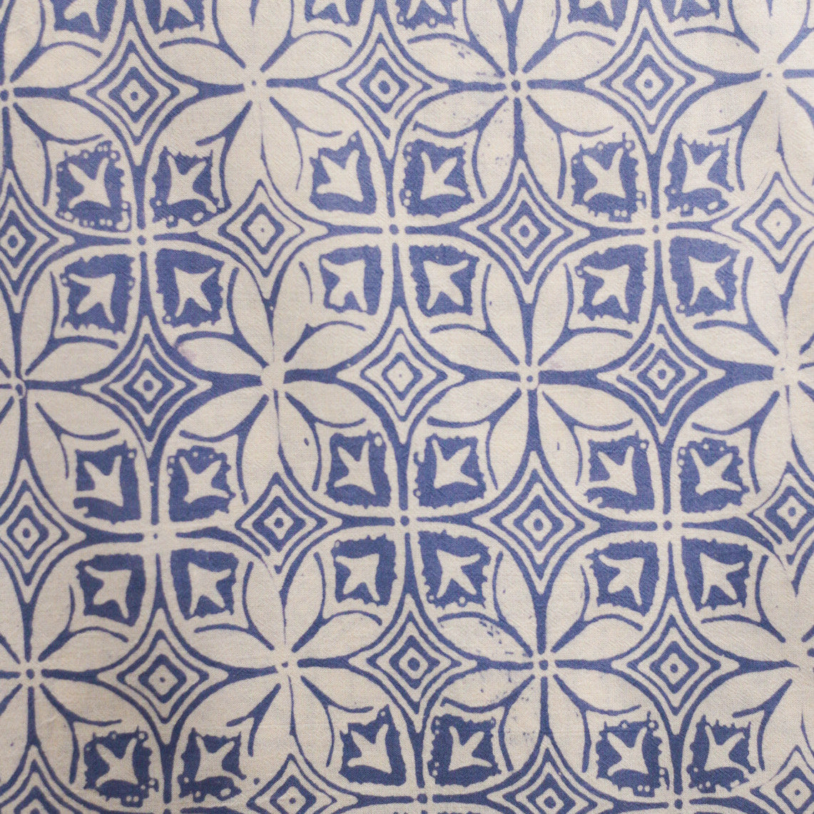 blue with white batik pattern swatch