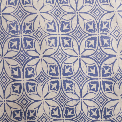 blue with white batik pattern swatch