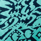 navy with large aqua pattern swatch