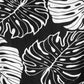 black with white palm leaf pattern swatch