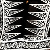 black with white batik pattern swatch