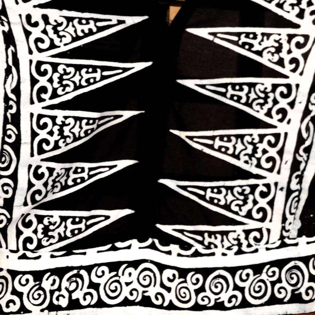black with white batik pattern swatch