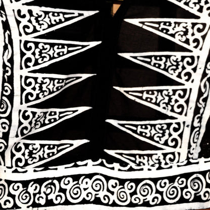 black with white batik pattern swatch