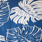 blue with white palm leaf pattern swatch