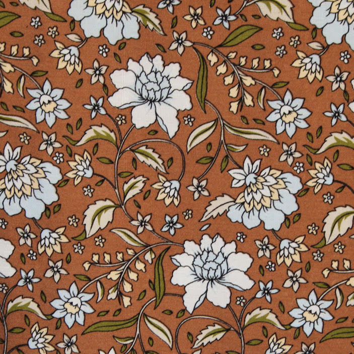 brown floral pattern swatch