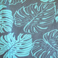 gray with aqua palm leaf pattern swatch