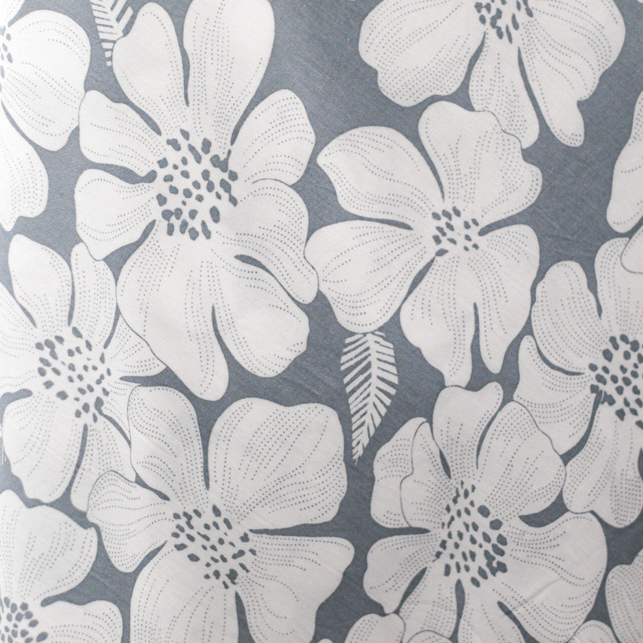 gray with white floral pattern swatch