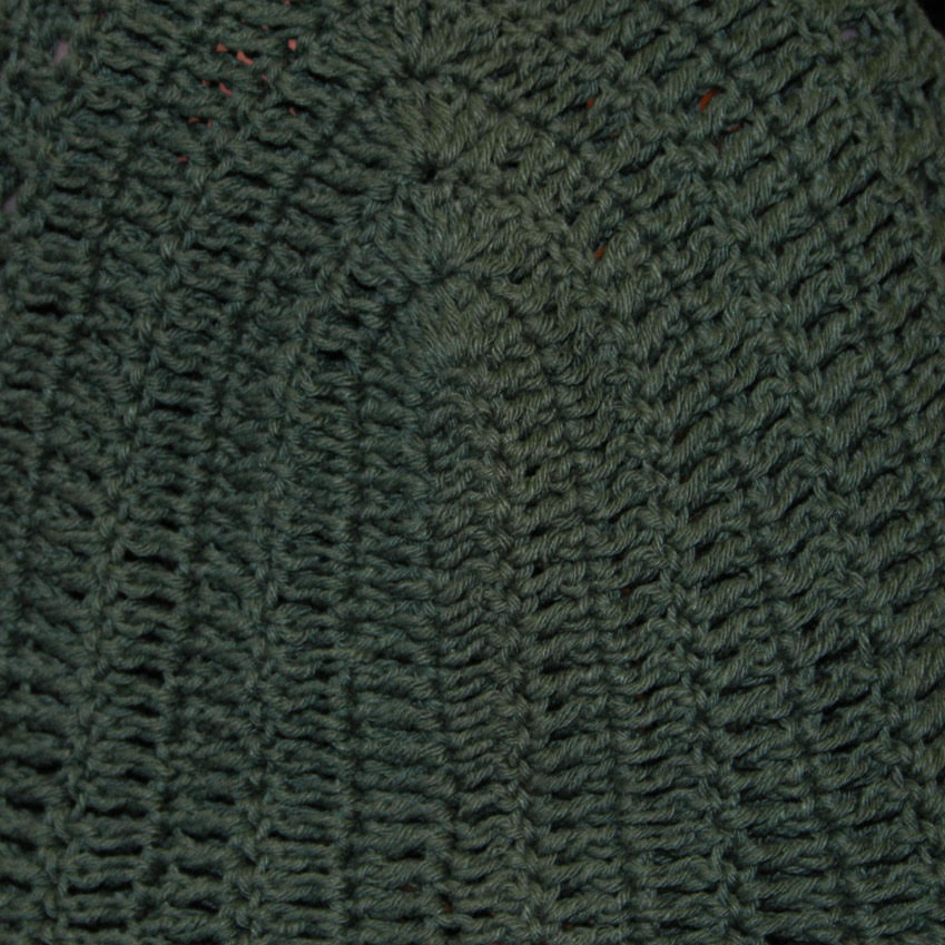 green crochet pattern swatch