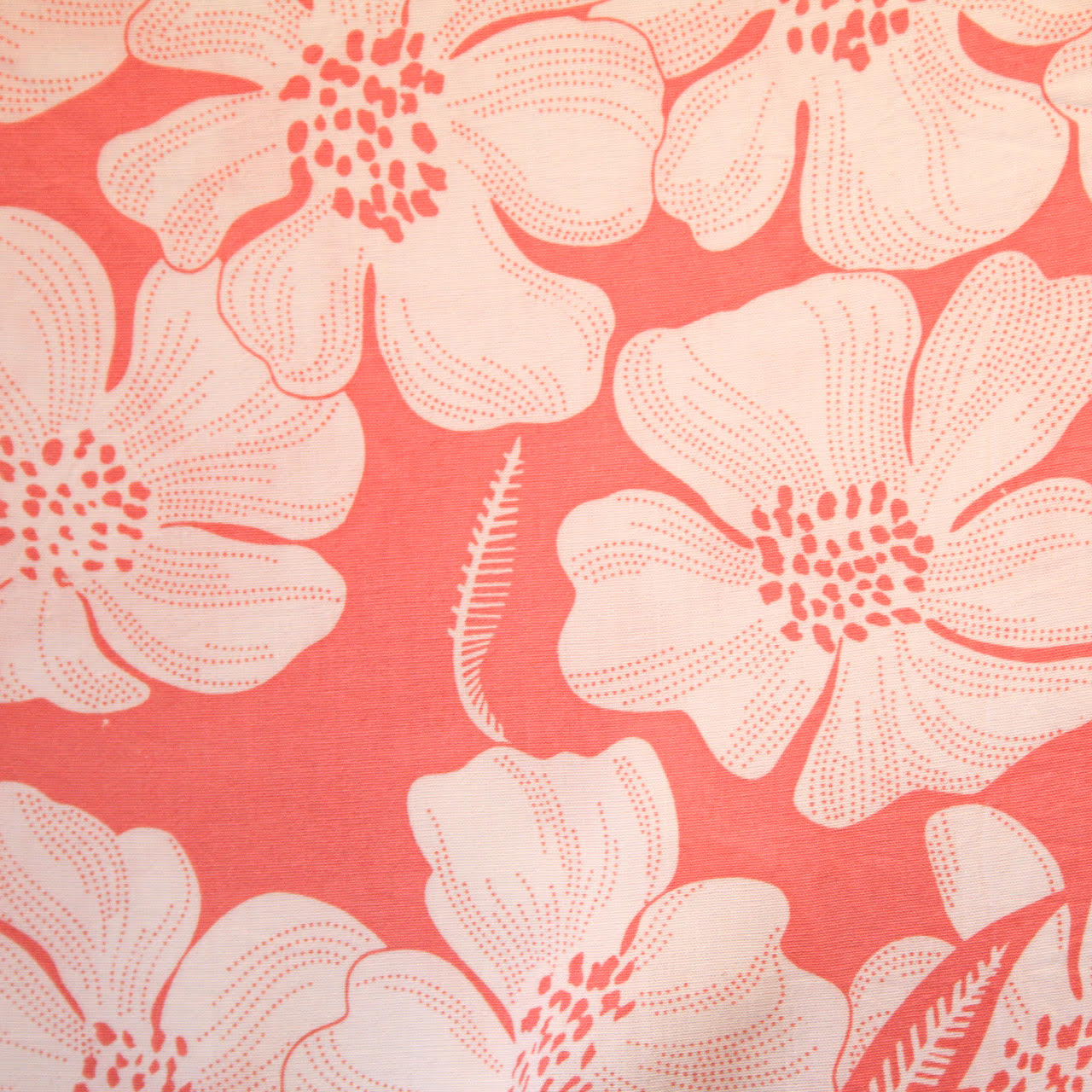 coral with white floral pattern swatch