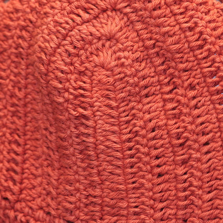 orange crochet pattern swatch
