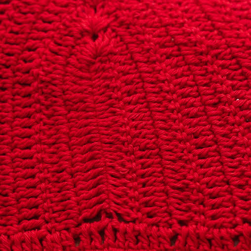 red crochet pattern top