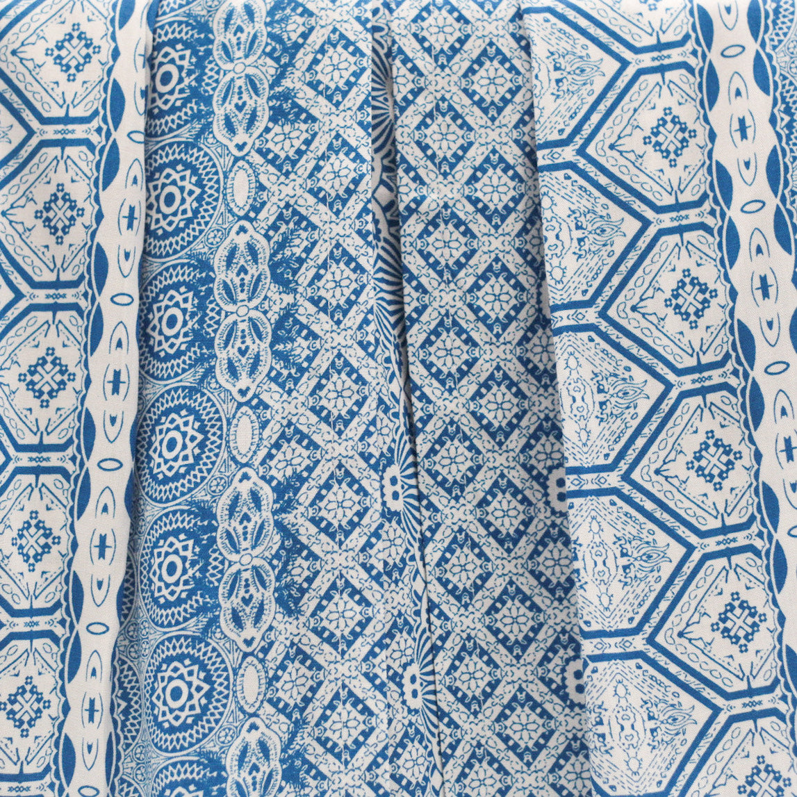 White with blue pattern swatch