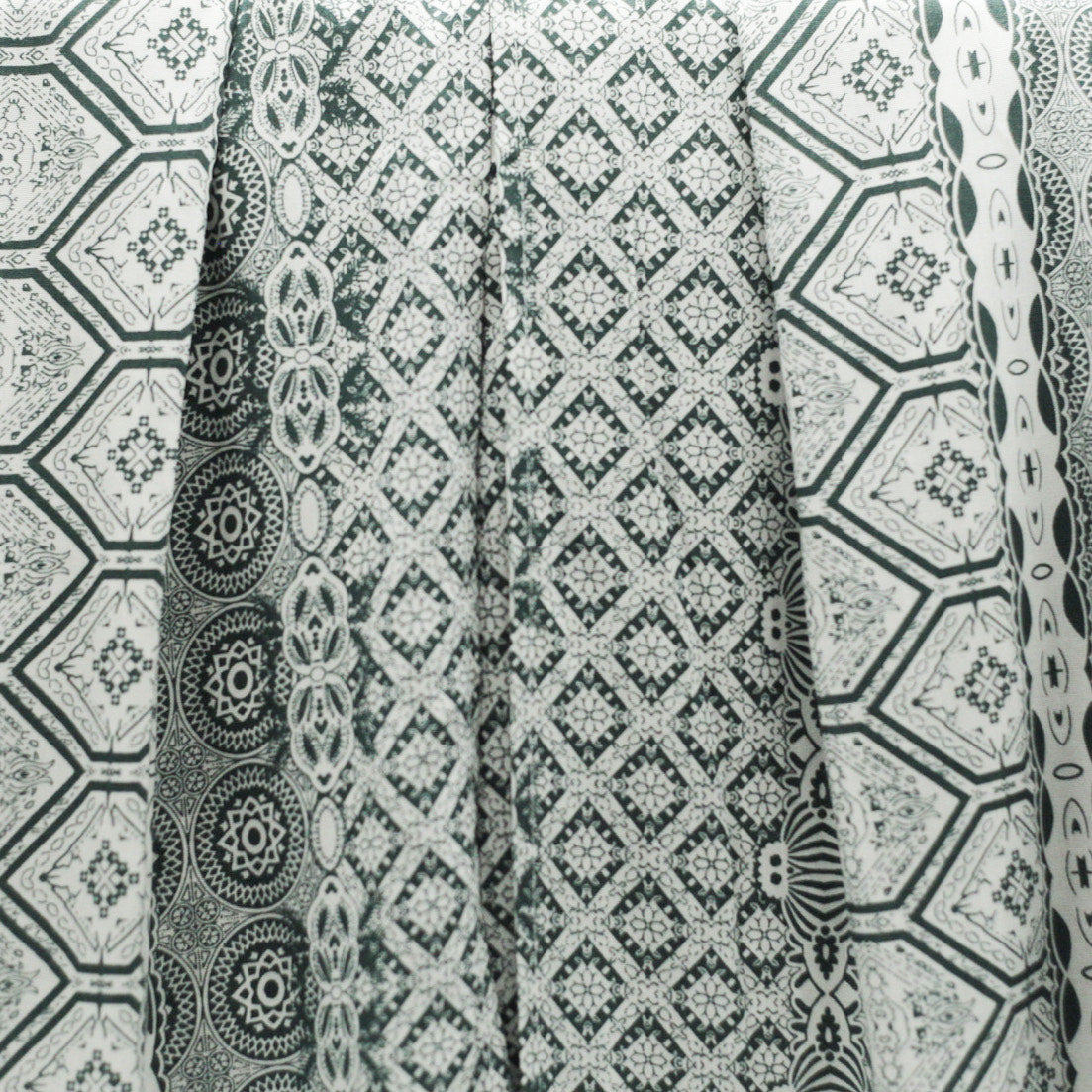 White with green pattern swatch