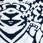 white with large navy pattern swatch