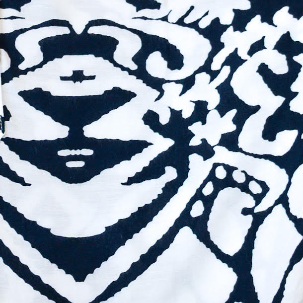 white with large navy pattern swatch
