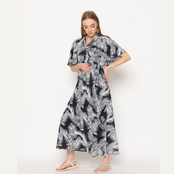 Pattern Wrap Dress - Image 6