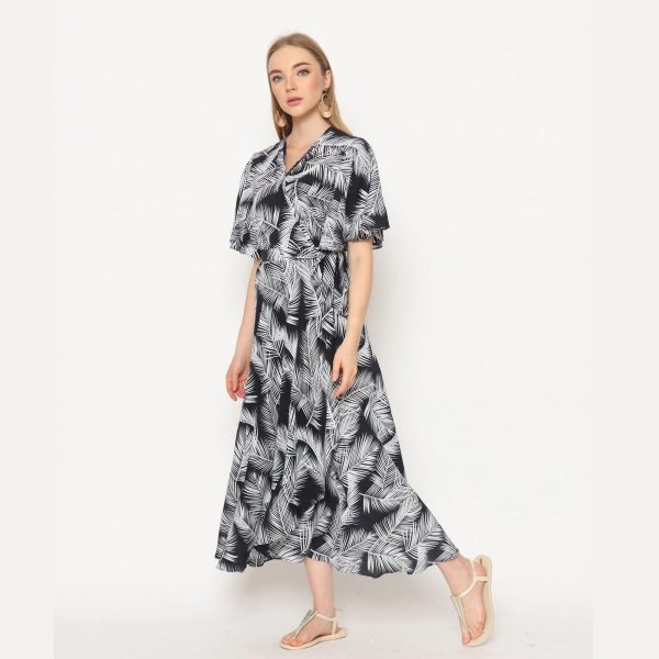 Pattern Wrap Dress - Image 8