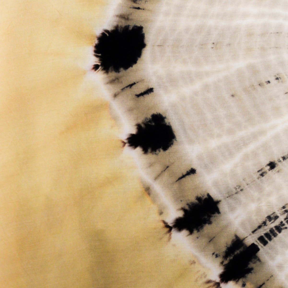 Cream With White & Black Tie Dye Yoga Pants For Women