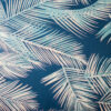 Bright Blue With White Fern Pattern