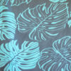 Gray with Aqua Palm Summer Pants With V Hem