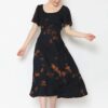 Black With Gold Tie Dye Back Dress